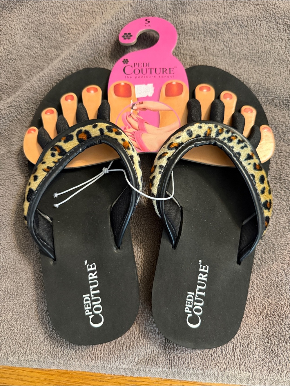 Leopard Print Black Women's Sandals
